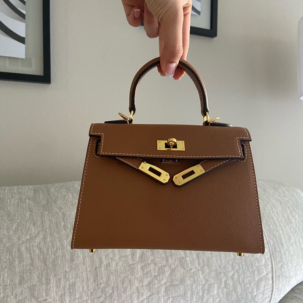 Hermès Kelly style mini leather bag